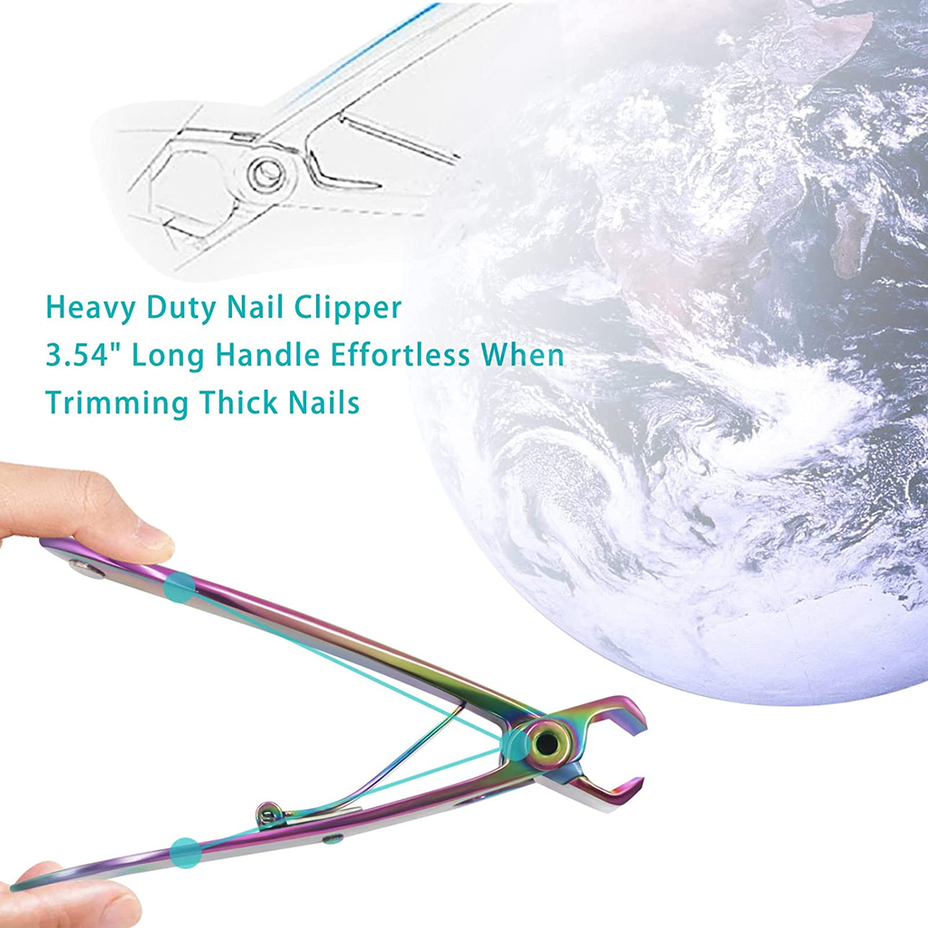Heavy-Duty Toenail Clippers for Thick Nails – 17mm Wide Jaw, Long Handle, Stainless Steel